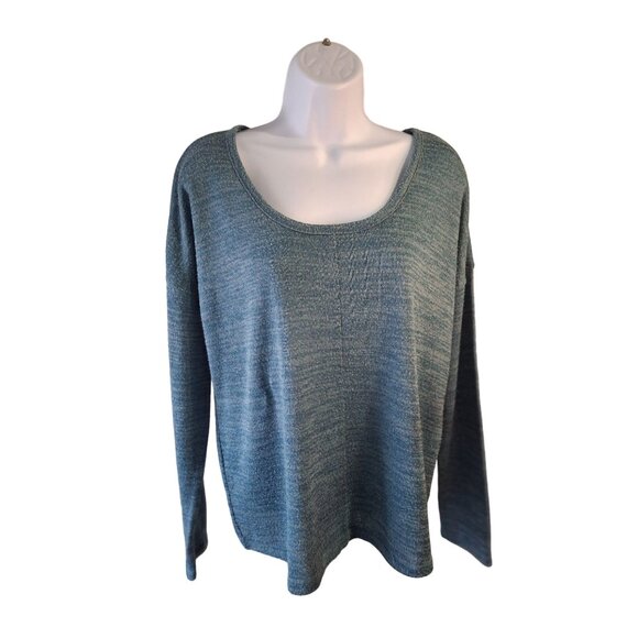 Old Navy Women Pullover Sweater S Scoop Neck Blue Knit Soft Lagenlook Preppy - Picture 2 of 7